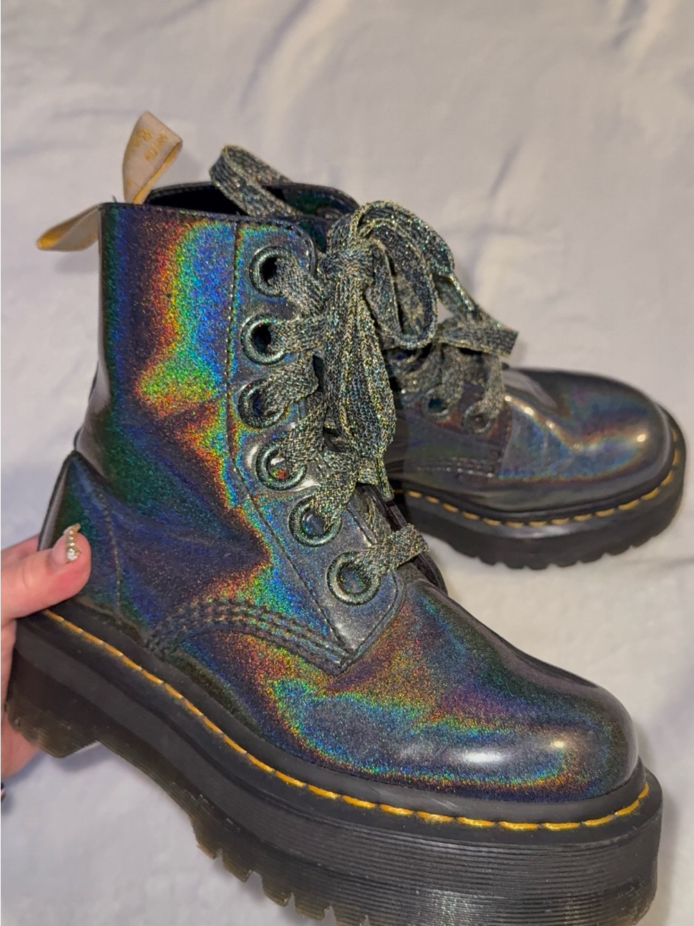 Dr. Martens Holographic Rainbow Combat Boots